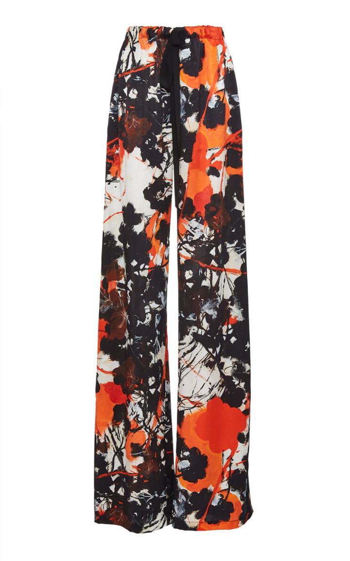 Naeem Khan Printed Drawstring Pant