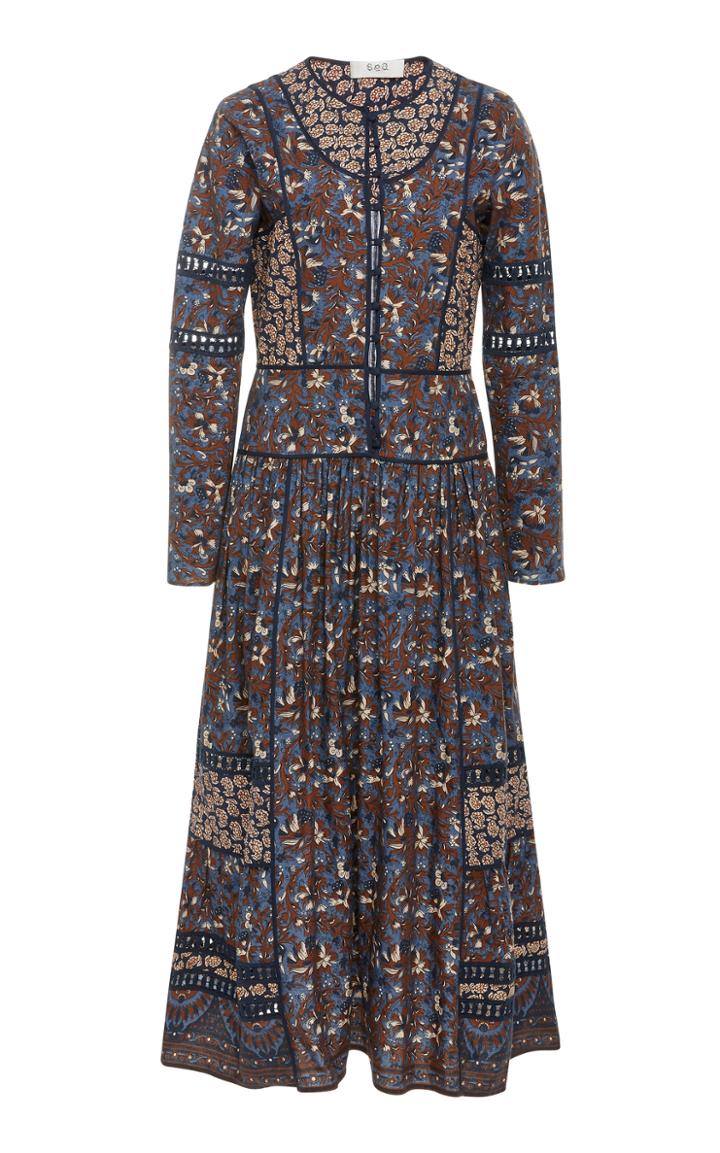 Sea Gemma Long-sleeved Peasant Dress