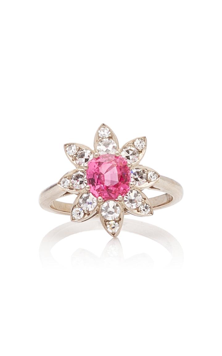 Moda Operandi Margaret Jewels One Of A Kind Vibrant Pink Flower Ring