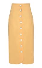 Moda Operandi George Keburia Button-detailed Linen Midi Skirt Size: S