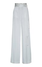 Dundas Satin Jacquard High Waist Wide Leg Pants