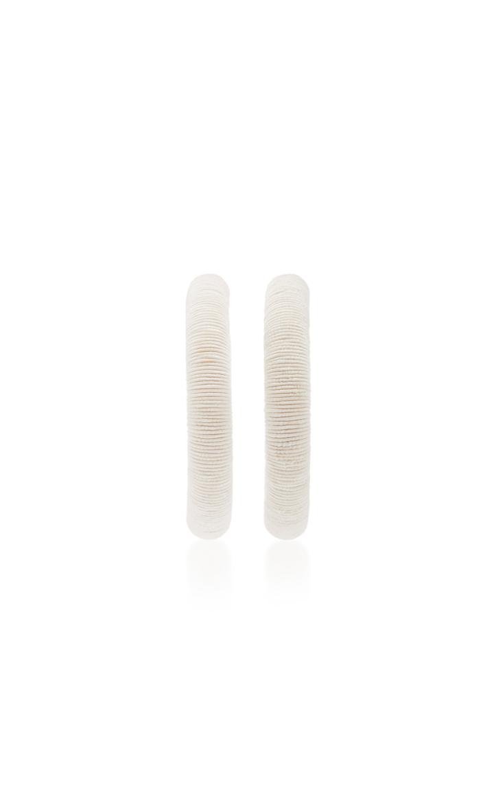 Rebecca De Ravenel Lurex Cord Hoop Earrings