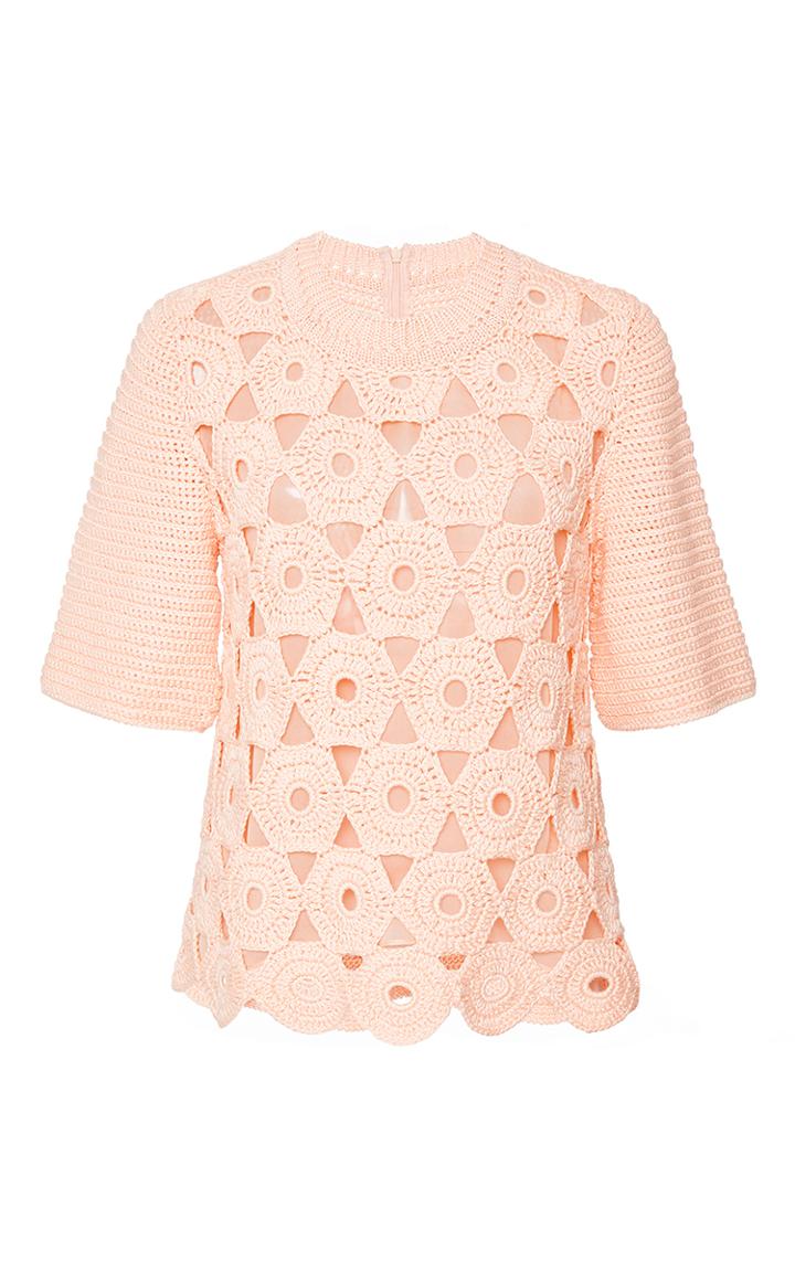 Lela Rose Crochet Knit Top