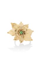 Rodarte Gold Lotus Flower Arm Cuff With Swarovski Crystal Detail