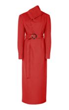 Matriel Belted Wool-blend Twill Midi Dress