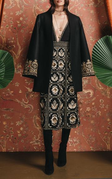 Amelia Brown Embroidered Flyaway Gown
