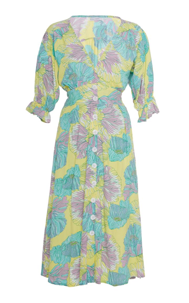 Faithfull The Brand Rafa Floral-print Crepe Midi Dress Size: Xs