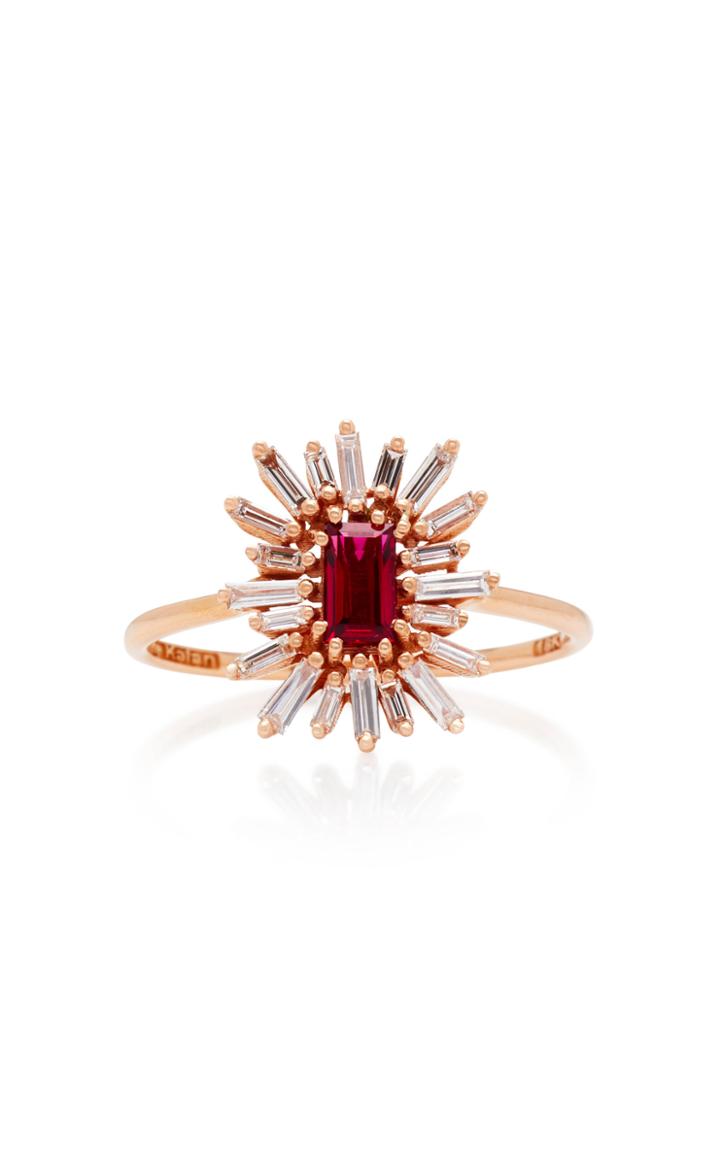 Suzanne Kalan One-of-a-kind 18k Rose Gold Ruby And Diamond Ring
