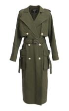 Balmain Belted Double-breasted Cotton-blend Trench