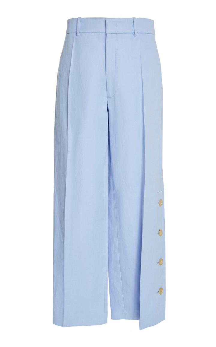 Joseph Fade High-waisted Button-trimmed Twill Wide-leg Trousers