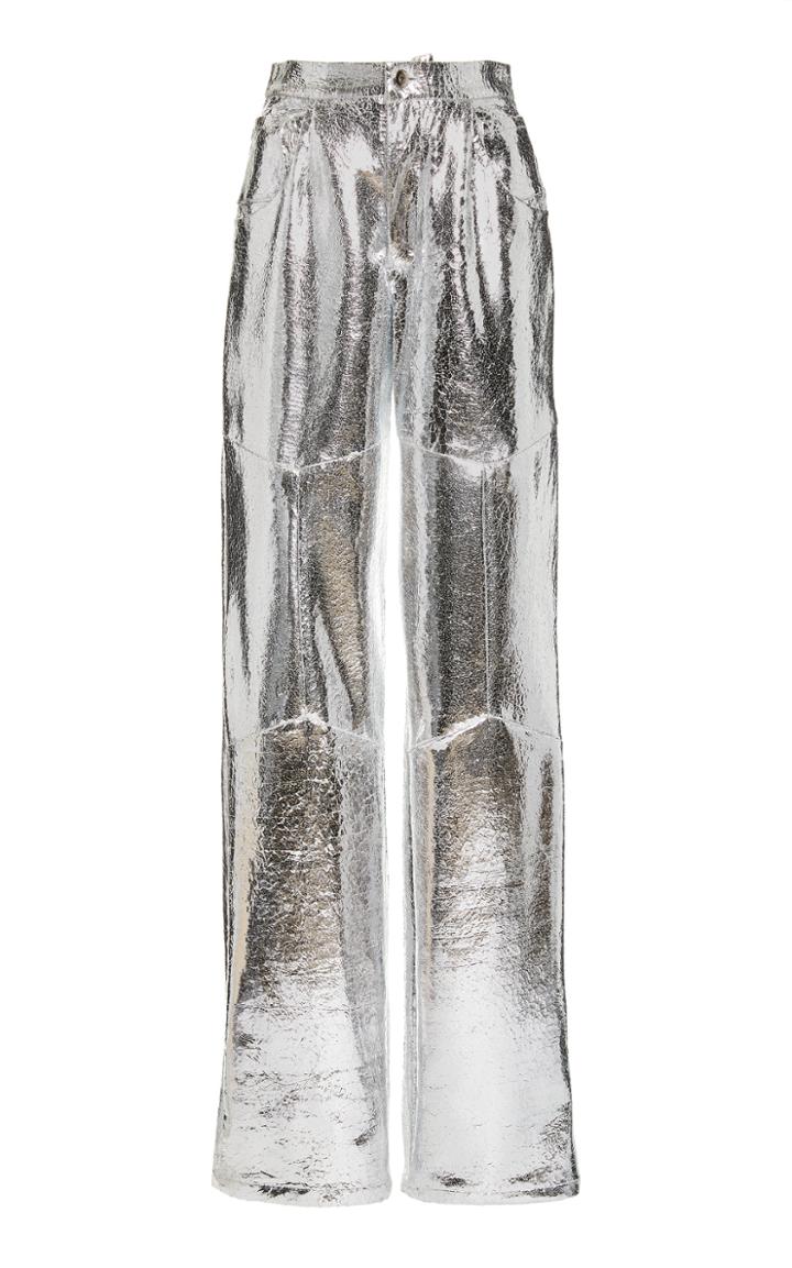 Moda Operandi Alitte Textured Metallic Straight-leg Pants