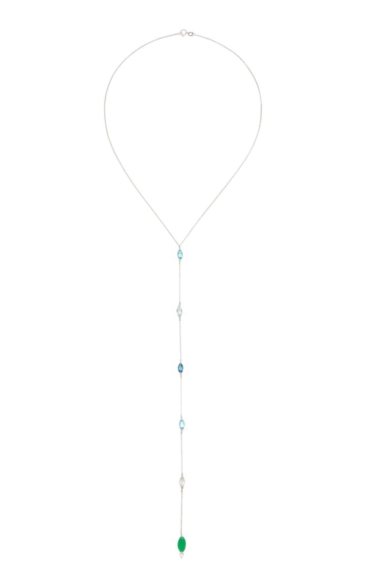Carolina Neves X Julls 18k White Gold Multi-stone Nav Necklace