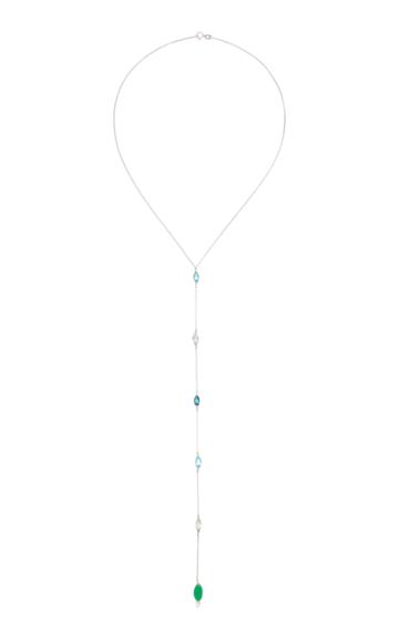 Carolina Neves X Julls 18k White Gold Multi-stone Nav Necklace