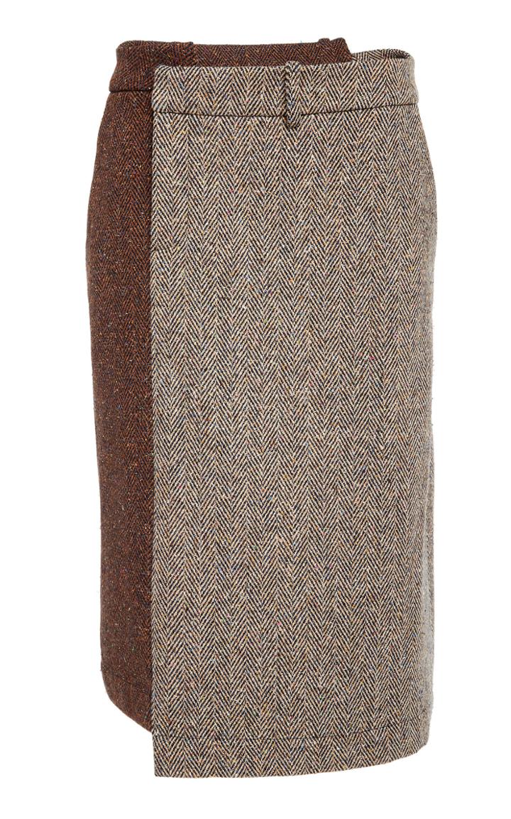 Monse Two Tone Midi Wool-blend Skirt