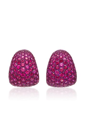 Busatti America Small Titanium And Ruby Earrings