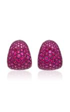 Busatti America Small Titanium And Ruby Earrings