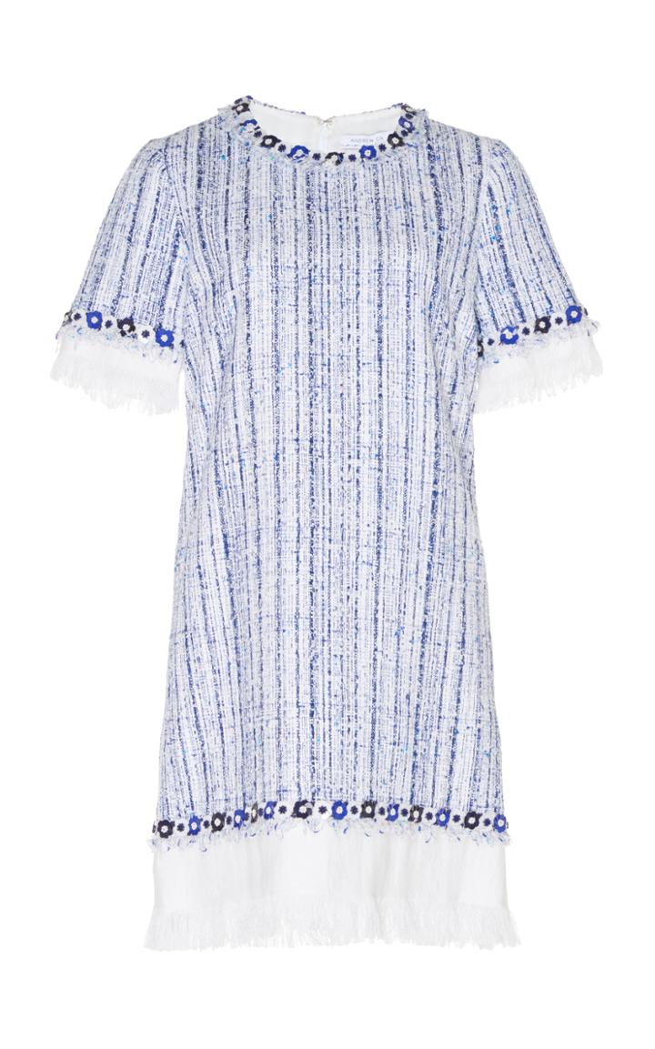 Andrew Gn Short Sleeve Tweed Mini Dress