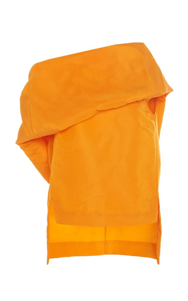 Rosie Assoulin Ruffle Back Silk Top
