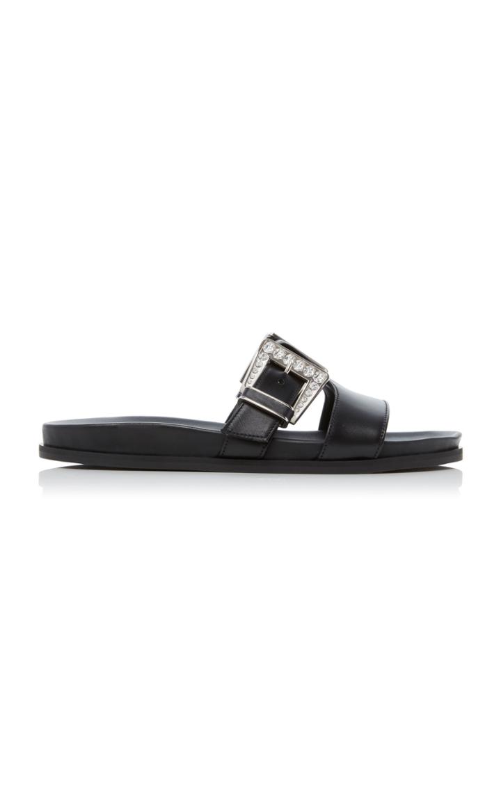 Balmain Peony Buckled Leather Sandals
