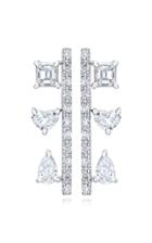 Mindi Mond Fancy Cut Diamond 18k White Gold Bar Earrings