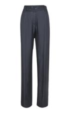 Moda Operandi Lapointe Belted Silk Twill High-rise Wide-leg Trousers