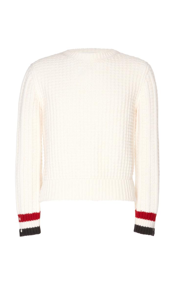 Thom Browne Striped Waffle-knit Merino Wool Sweater
