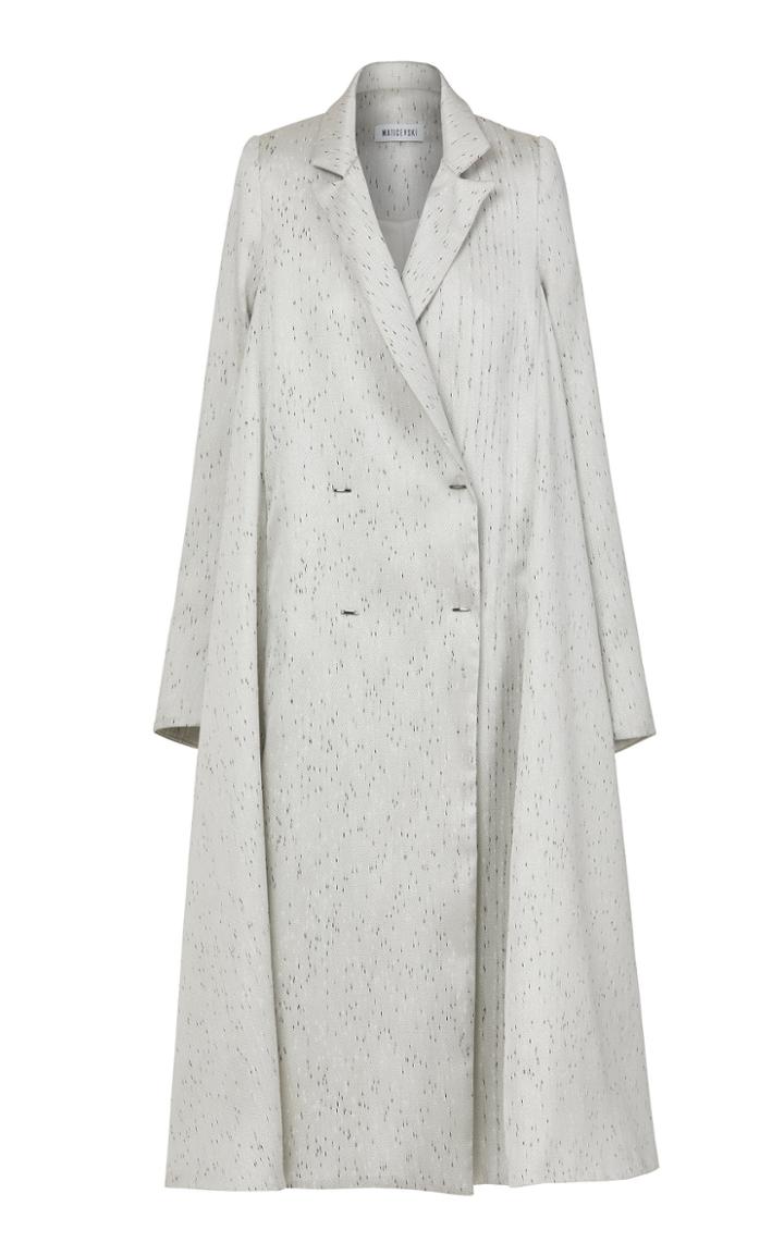 Maticevski Sulphur Double-breasted Satin Swing Coat