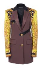 Versace Printed Two-tone Crepe Blazer