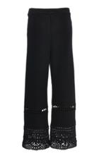Alberta Ferretti Wool Crochet Cropped Pant