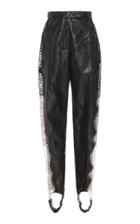 Ellery Corfu Lace-embellished Vinyl Stirrup Trousers