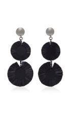 Oscar De La Renta Raffia Disk Drop Earring