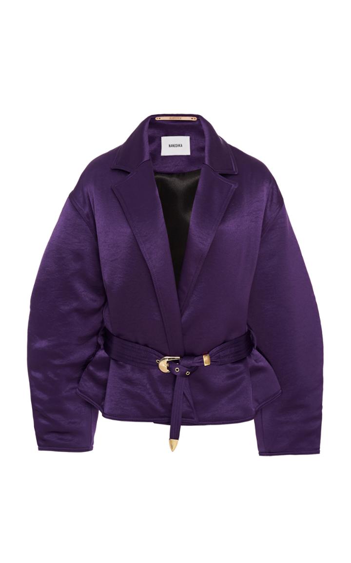 Nanushka Mantra Knotted-belt Jacket Size: Xs
