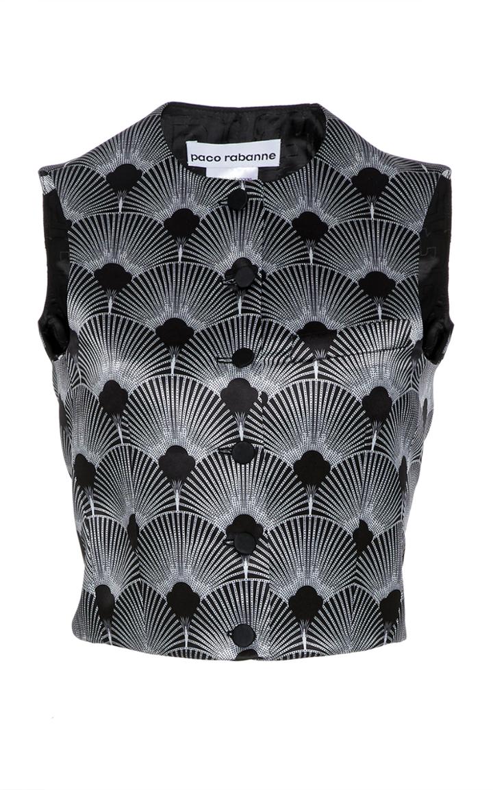 Paco Rabanne Printed Duchesse Satin Vest