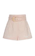 Zimmermann Embroidered Broderie Anglaise Linen Shorts