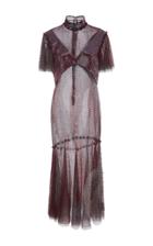 Prabal Gurung Crystal Mesh Flounce Dress