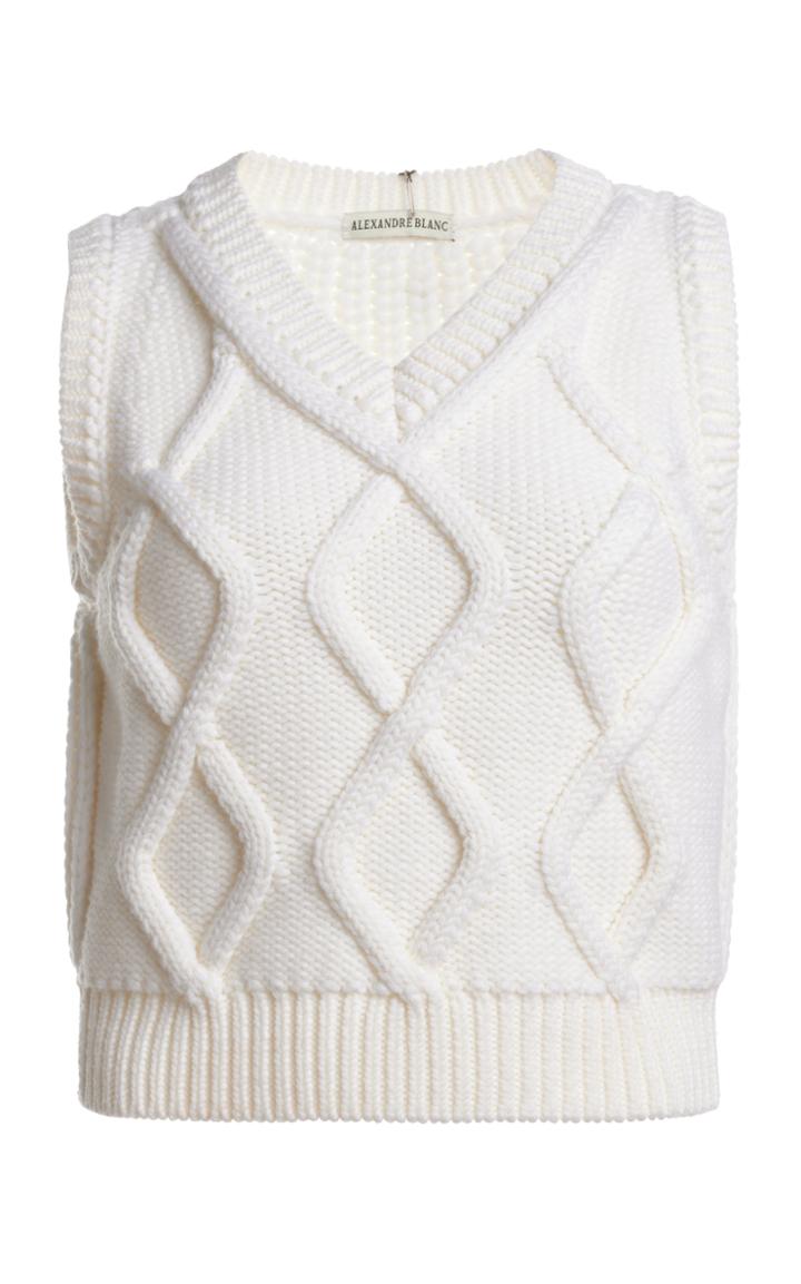 Moda Operandi Alexandre Blanc Wool Cable-knit Sweater Vest