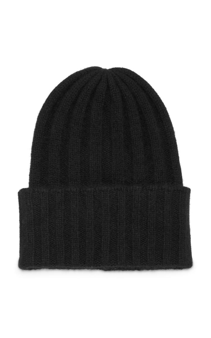The Elder Statesman Short Bunny Echo Ribbed Cashmere Beanie