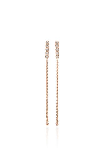 Sophie Ratner 14k Rose Gold Diamond Chain Earrings