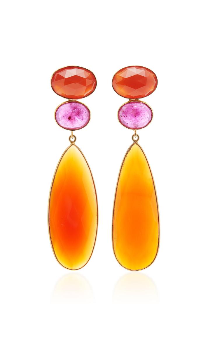 Bahina One-of-a-kind Carnelian Drop Earrings