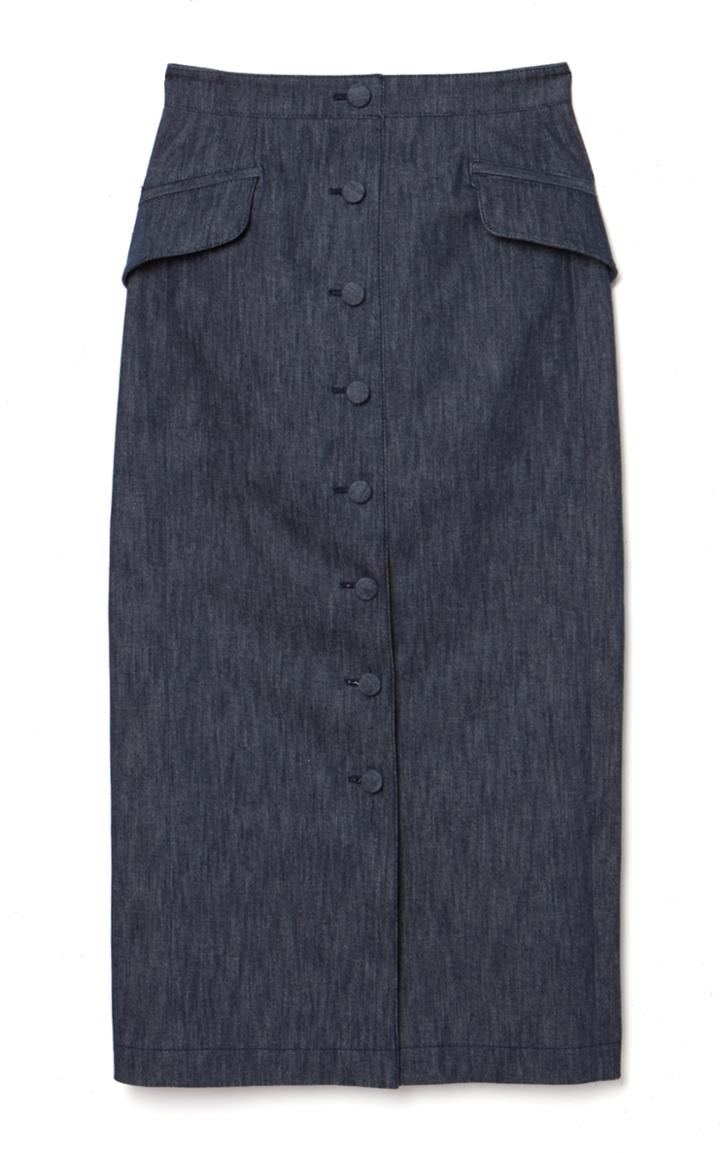Moda Operandi Carolina Herrera Stretch-denim Button-front Midi Skirt