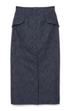 Moda Operandi Carolina Herrera Stretch-denim Button-front Midi Skirt