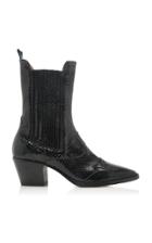 Paris Texas Snake-effect Patent Leather Boots