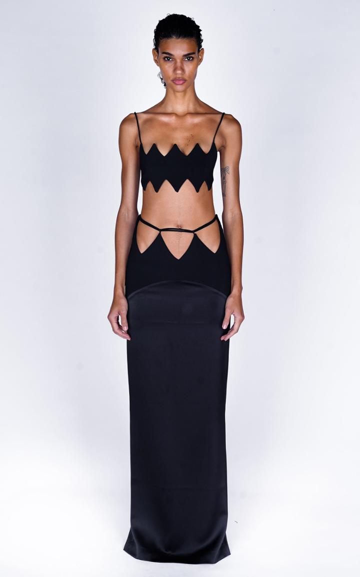 Moda Operandi Monot Zig-zag Silk Bandeau Top