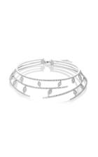 Yeprem 18k White Gold Double Layer Diamond Choker