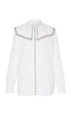 Alberta Ferretti Studded Button-up Cotton-blend Shirt