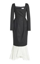 Moda Operandi Rosie Assoulin Two-tone Cotton-wool Dress