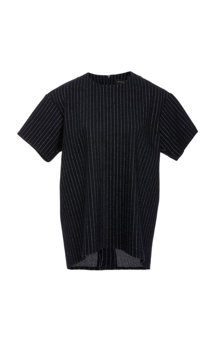 Lee Mathews Andre Stripe Ponti Short Sleeve Top