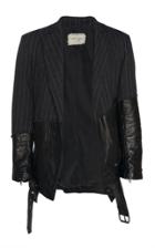 Greg Lauren 50/50 Chalk Stripe Leather Blazer