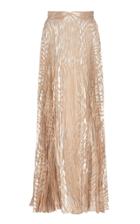 Moda Operandi Dundas Pleated Metallic Silk-blend Fil Coup Maxi Skirt Size: 36