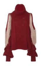 Hellessy Lawrence Fringed Cable-knit Wool-blend Turtleneck